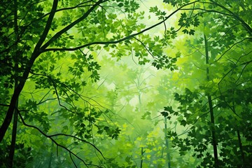 Fototapeta na wymiar Forest Canopy Gradient Greens: Enchanting Mix of Green Tones