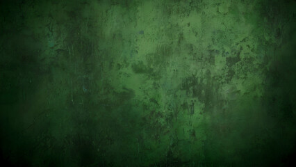 Obraz premium Abstract grunge green wall background with vignette. Abstract grunge old texture green wall background with copy space