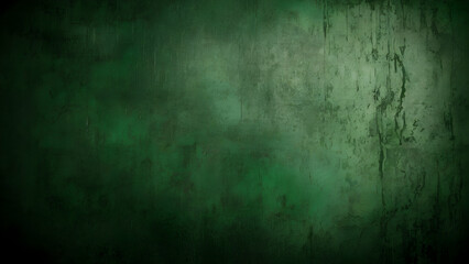 Obraz premium Abstract grunge green wall background with vignette. Abstract grunge old texture green wall background with copy space