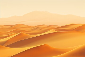 Fototapeta na wymiar Golden Desert Sand Gradients: Endless Dunes Spectrum Serenity