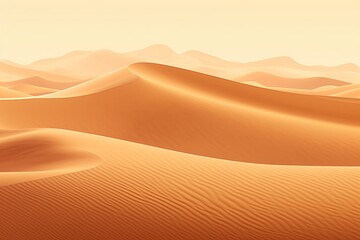 Fototapeta na wymiar Golden Desert Sand Gradients: Endless Dunes Spectrum Vision.