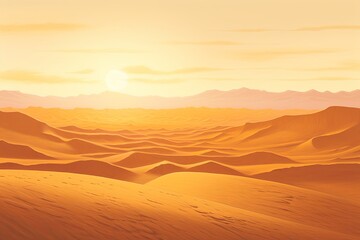 Fototapeta na wymiar Golden Desert Sands: Sun-Drenched Bliss Gradient