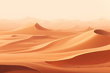 Fototapeta na wymiar Golden Desert Sand Gradients: Serene Scenes of Tranquil Deserts