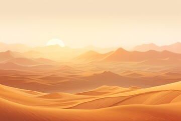 Fototapeta na wymiar Golden Desert Sand Gradients: Tranquil Scenes of the Arid Wilderness