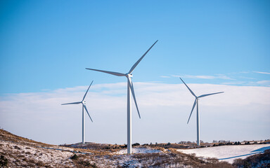 wind turbine in the mountain, South Korea. 