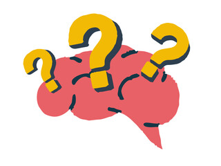 Brain with question marks