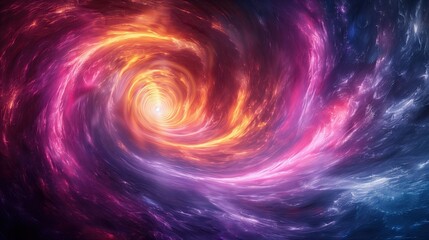 Abstract colorful glowing light spirals black hole background motion effect energy flow and technology concept - obrazy, fototapety, plakaty