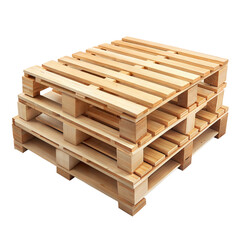Stack of Wooden Pallets on a Clear Background