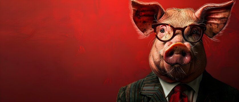 A cartoon satire of a greedy wealthy corporation manager portrayed as a pig. Concept Character Design, Cartoon Satire, Wealthy Manager, Corporate Greed, Pig Character