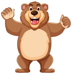 Tapeten Kinder Happy cartoon bear with a friendly gesture