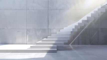 Fototapeta premium Minimalist Aesthetic: Modern Staircase Design