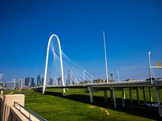 Dallas Texas Skyline with Margaret Hunt Hill Bridge