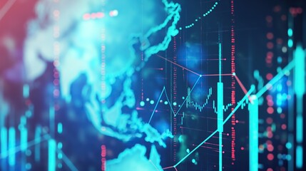 map and financial chart