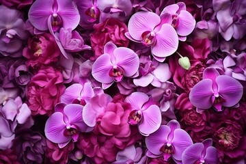 Fototapeta na wymiar Radiant Orchid Gradient: Garden-Inspired Palette Delight