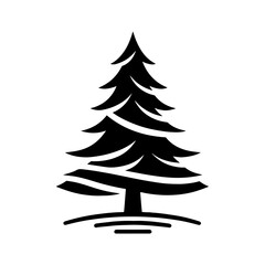 Spruce Tree Vector Silhouette Showcasing the Timeless Beauty- Spruce Tree Illustration- Minimalist Spruce Tree vector.