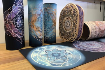 Universe Connectedness Sacred Geometry Yoga Mats for Spiritual Alignment