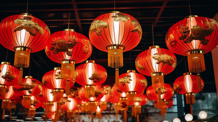 Naklejka premium chinese new year lanterns