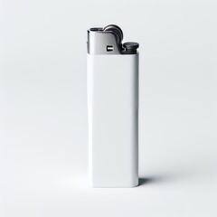 White blank gas lighter mock up stand isolated. Empty surface cigar-lighter design presentation. Lighter template mockup. Sigarette lighter template. 3D illustration, 3D rendering. 