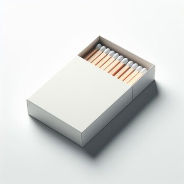 Blank matchbox mock up template isolated on white background, 3D illustration, 3D rendering.
