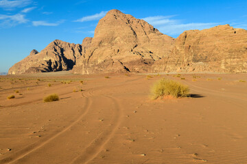 Landscape of Wadi Rum desert in Jordan