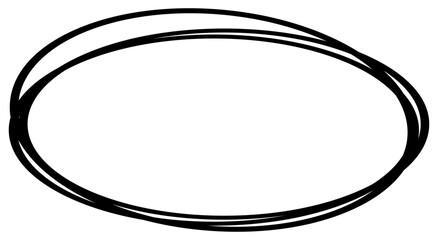 Round Circular  Icon.Hand-drawn Oval Circular Sketch .Round Circular Scribble Doodle .Vector
