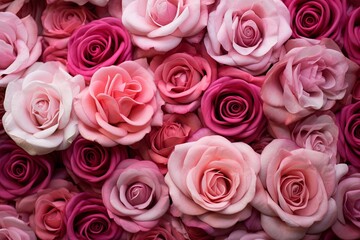 Naklejka premium Spring Blossom Pink Gradients: Garden Rose Spectrum Ecstasy.