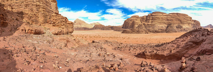 Landscape of Wadi Rum desert in Jordan