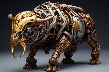 Fototapeta premium Steampunk Clockwork Biomechanical Animal Art Designs