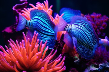 Obraz premium Dazzling Fish Colors in Tropical Coral Reef Gradients