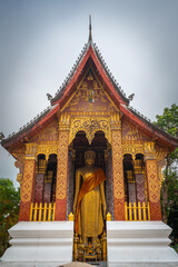The gold Buddha statue at Wat Sensoukharam in Luang Prabang, Lao PDR