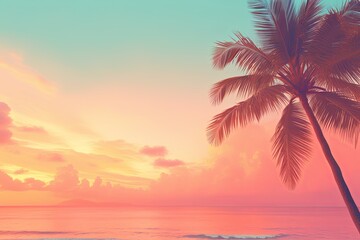 Fototapeta na wymiar Sunlit Beach Sunrise: Tropical Color Palette and Texture Gradient