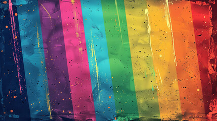 Vibrant Rainbow Paint Streaks Representing LGBT Pride on Canvas