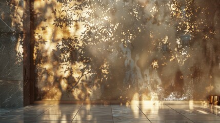 A Bask in the warm glow of a sunlit wall surface, plenty of space for incorporating text, graphics, or other elements into your design projects.