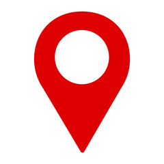 Pin location icon isolated on white transparent background. PNG File Format