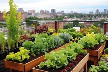 Fototapeta na wymiar Essential Rooftop Garden Safety Measures: Urban Guides for Safe Gardening