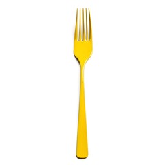 Yellow fork isolated on White background