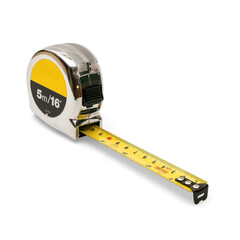 Flexometer to measure in construction or project, with transparent background and shadow