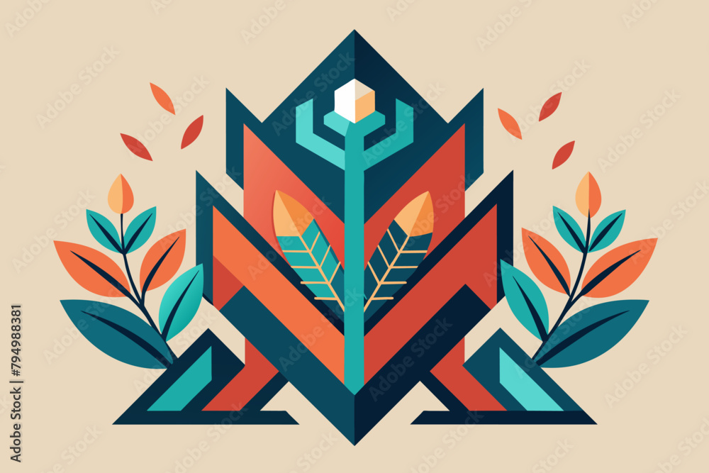 Aufkleber an abstract symbol representing growth and transformation