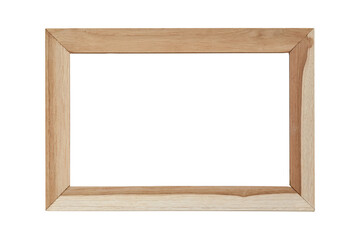 Wood picture frame isolated on transparent background. PNG File