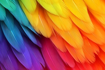 Obraz premium Vibrant Parrot Feather Gradient - Colorful Wing Spectrum Artwork