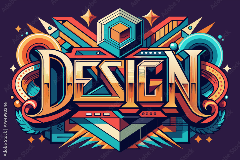 Poster bold typography and graphical elements