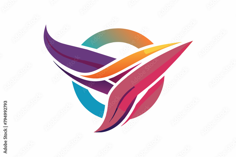 Poster combine abstract shapes with gradient colors for an artistic and scalable logo design