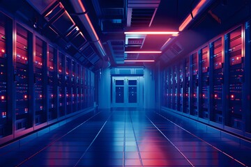 server rack in a center