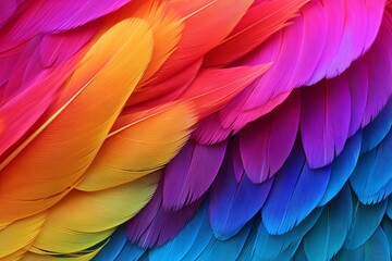Obraz premium Vibrant Parrot Feathers: Stunning Color Gradients