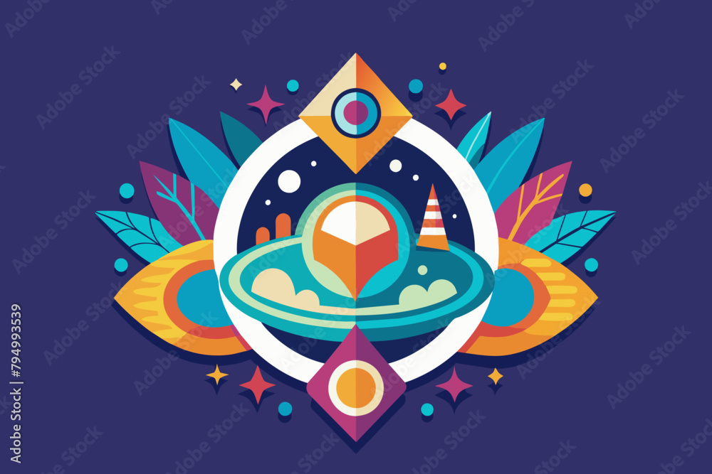 Poster Create an abstract icon that evokes a sense of wonder and curiosity