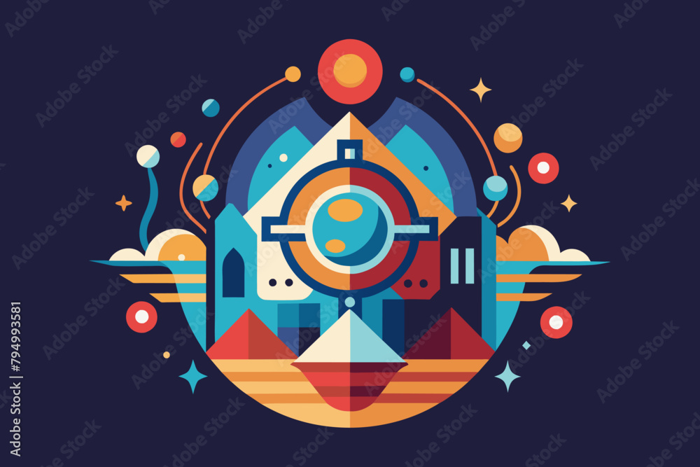 Poster Create an abstract icon that evokes a sense of wonder and curiosity