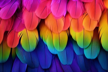 Vibrant Parrot Feather Gradients: Stunning Bird Plumage Display