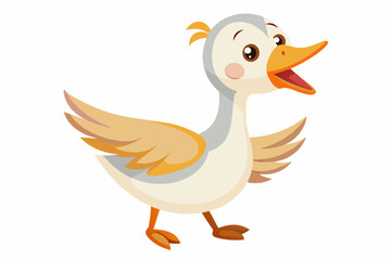 Cute Goose Honking gradient illustration in white background