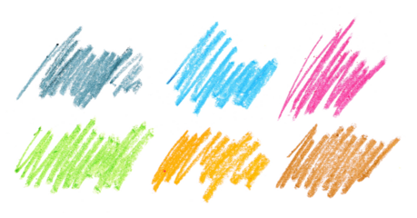 Set photo grunge hand draw, scribble colorful cross hatch, wax pastel, palette crayon isolated on white, clipping path