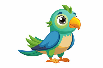Cute Parrot Chatty gradient illustration in white background